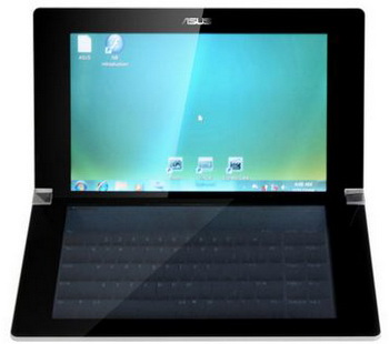 Asus notebook with two sensory display